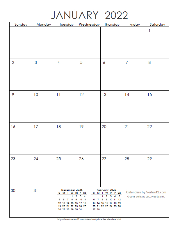 Download A Free Printable Monthly 2022 Calendar From