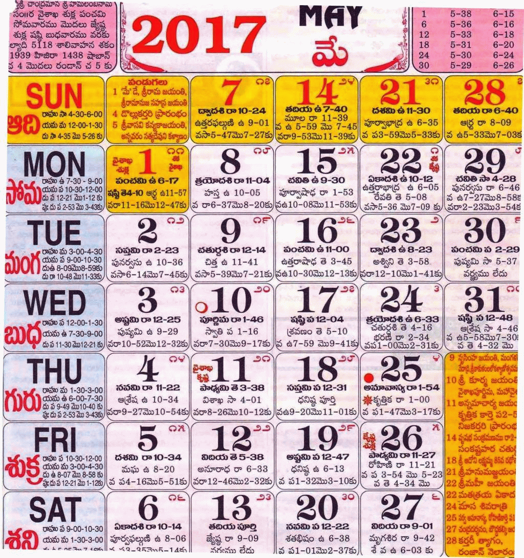 Download Telugu Calendar 2022 Pdf