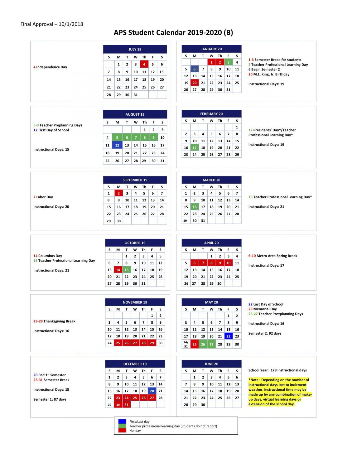 Fayette County Georgia School Calendar 2021 | Printable