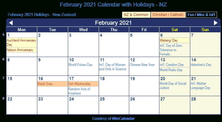 Feb 2021 Calendar Nz | 2022 Calendar
