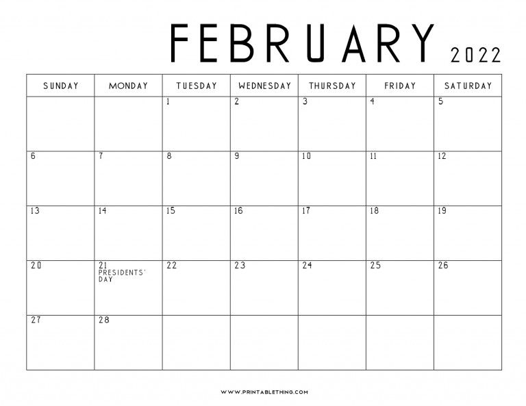 February 2022 Calendar Printable Wincalendar | 2021