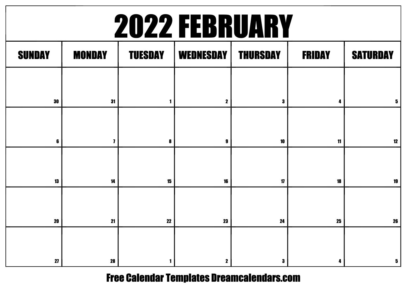 February 2022 Calendar Time And Date
