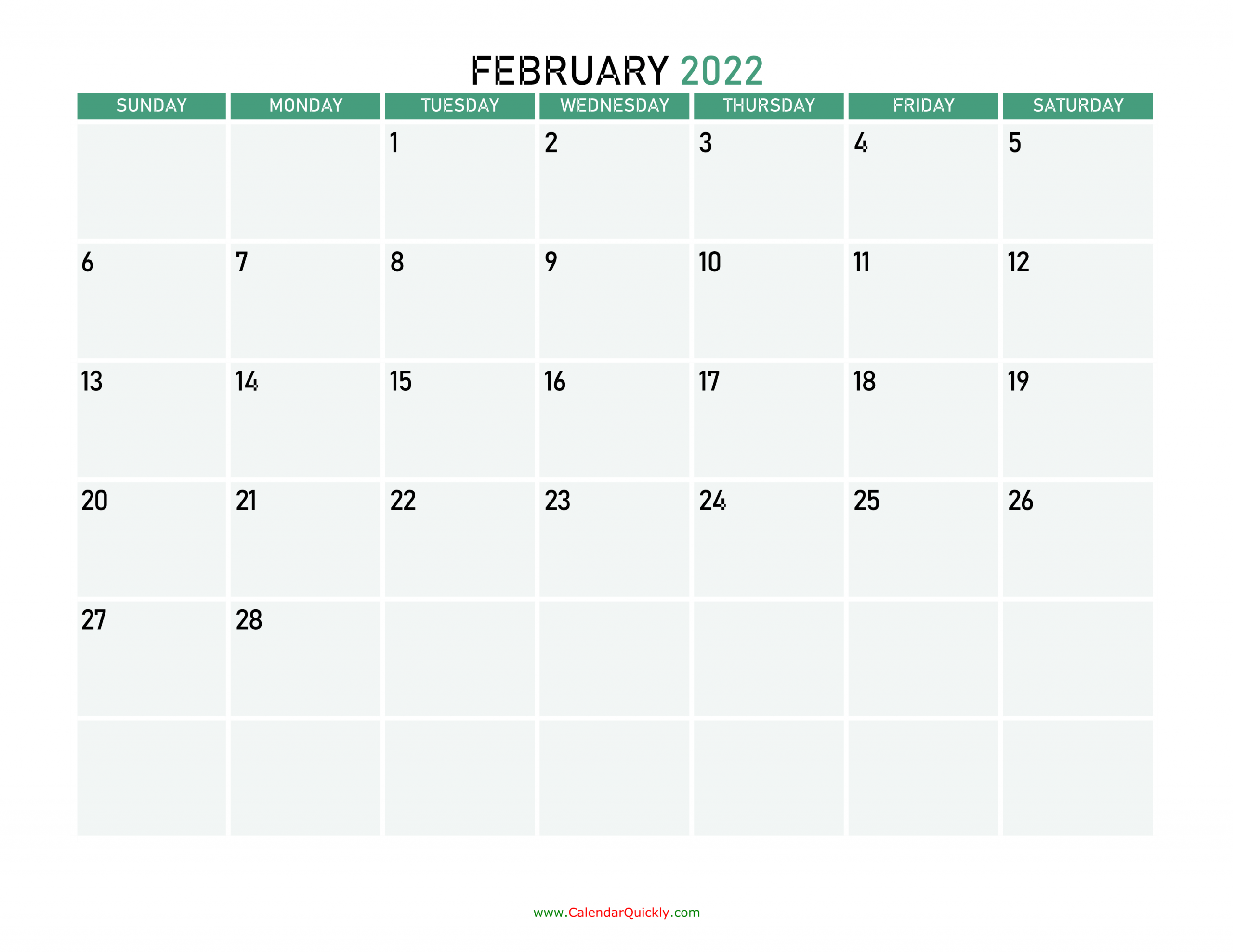 February 2022 Calendars | Calendar Quickly