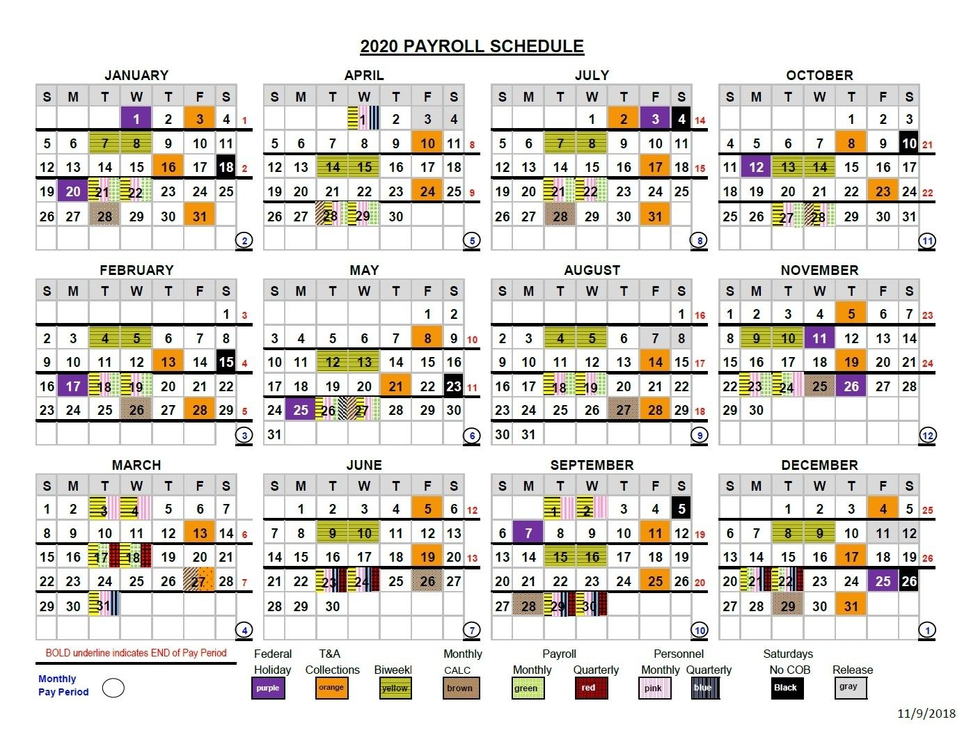 Federal Pay Period Calendar For 2020 - Calendar