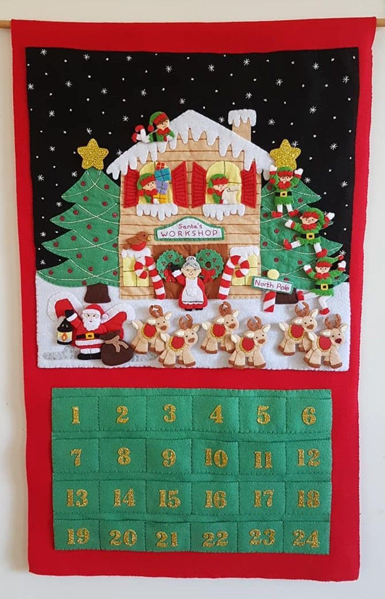 Felt Advent Calendar Kit For &#039;Santa&#039;S Workshop&#039; | Etsy