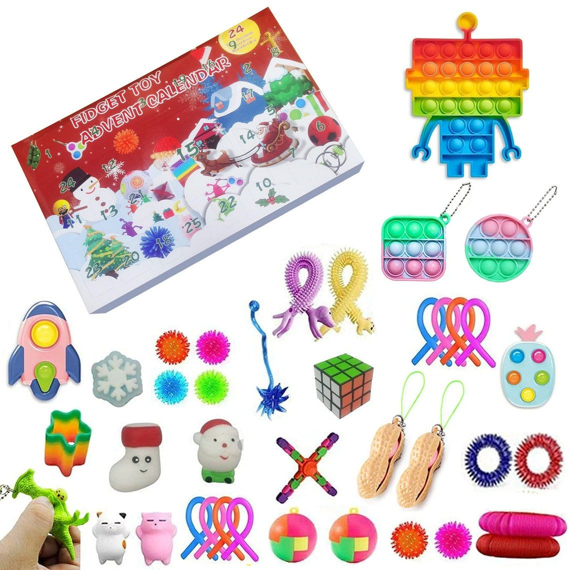 Fidget Toys 24 Days Christmas Advent Calendar Pack Anti