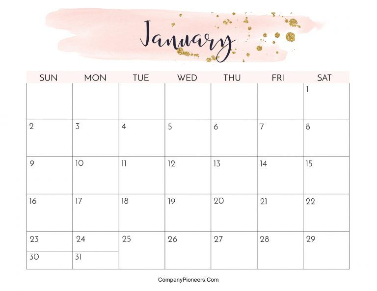 Floral January 2022 Calendar Templates - Printable 2021