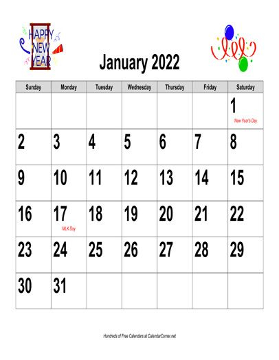 Free 2022 Large-Number Holiday Graphics Calendar