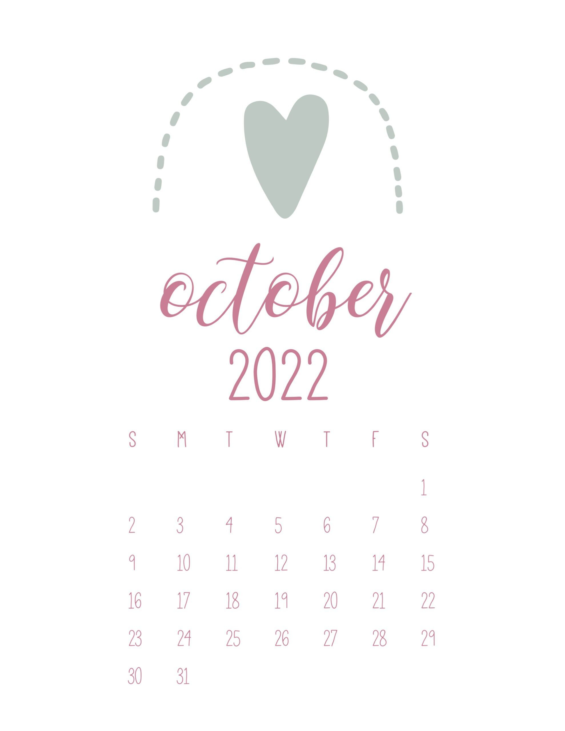 Free Cute Printable Calendar 2022 - World Of Printables