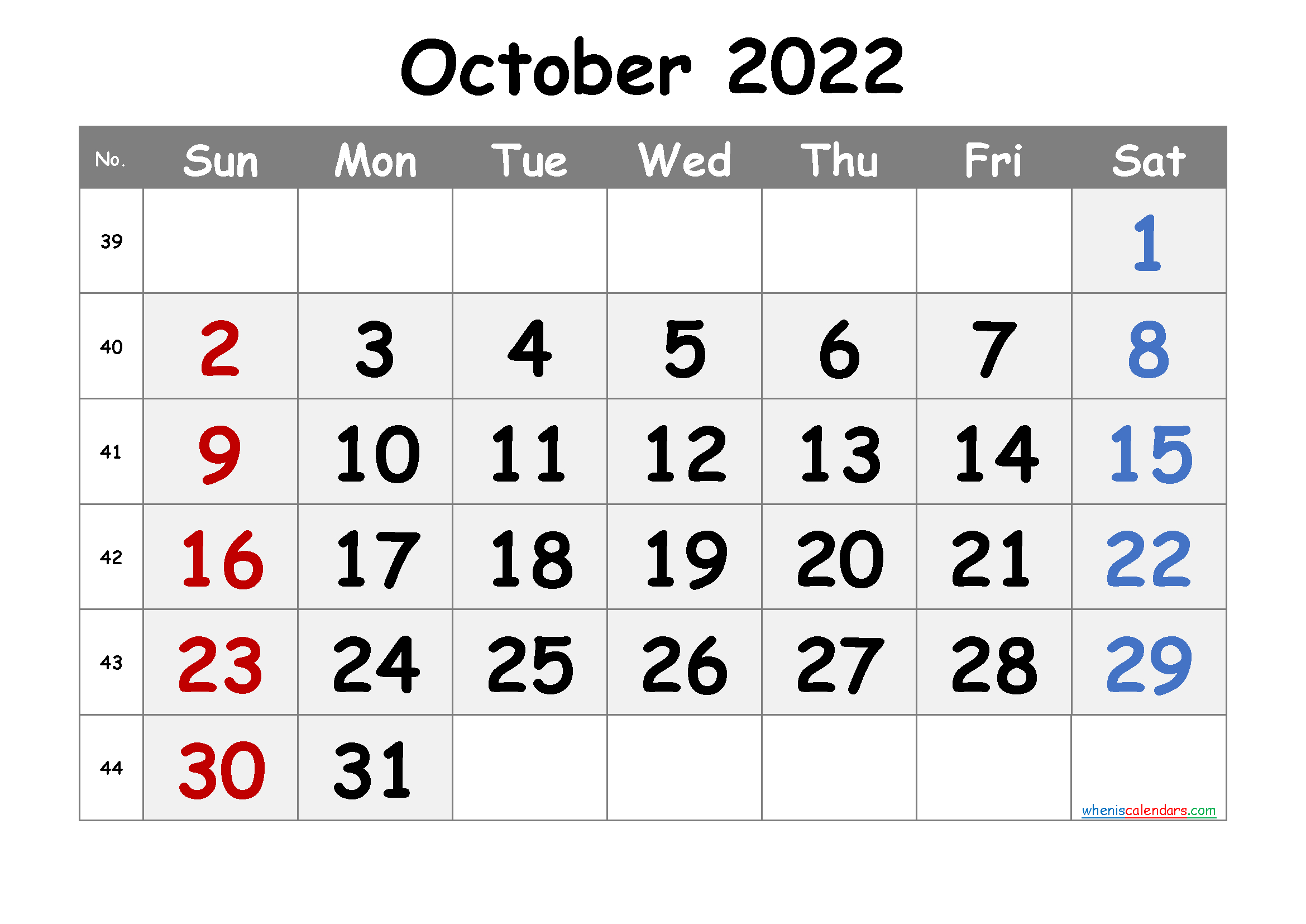 Free Printable Calendar October 2021 2022 And 2023