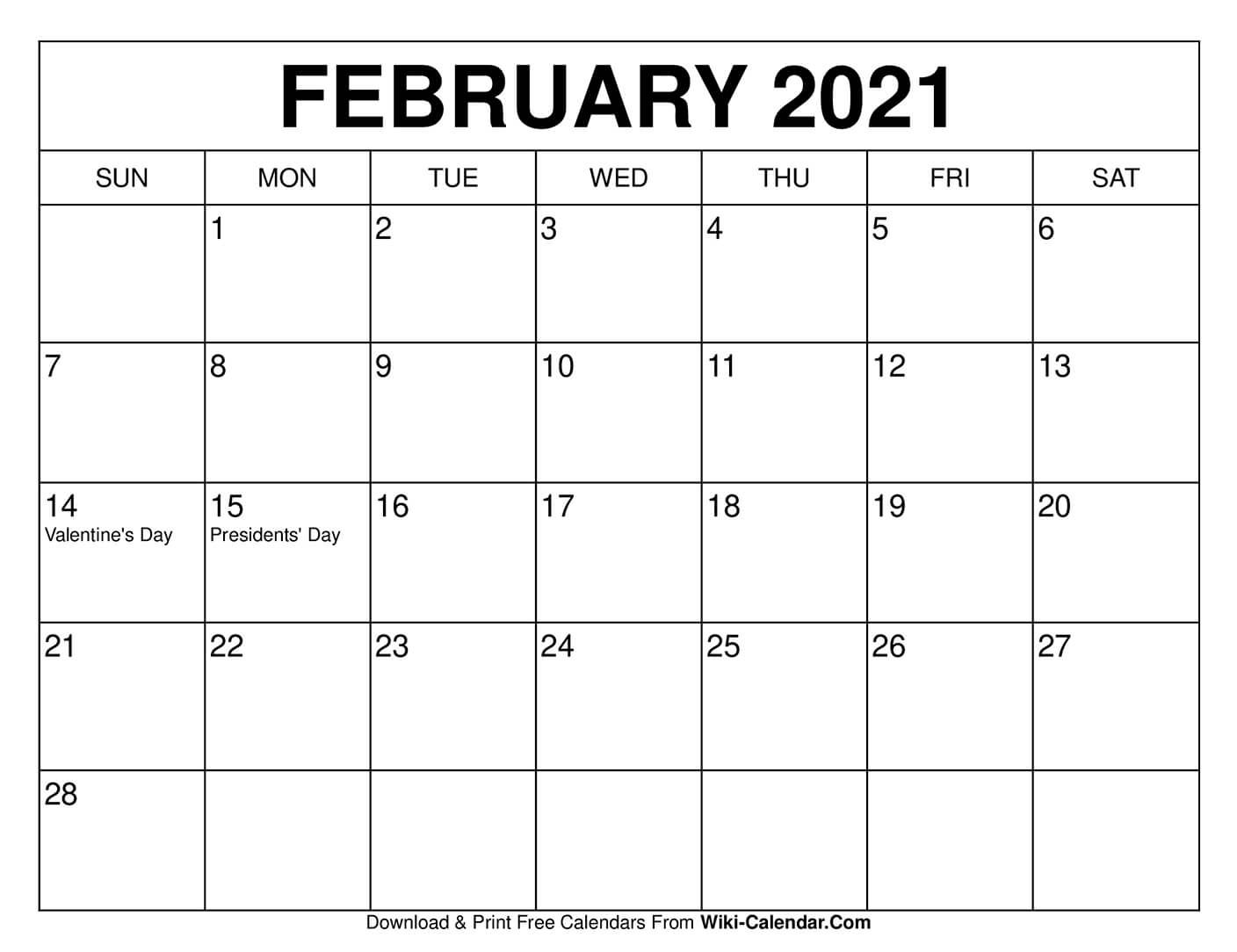 Free Printable February 2022 Calendars - Wiki Calendar