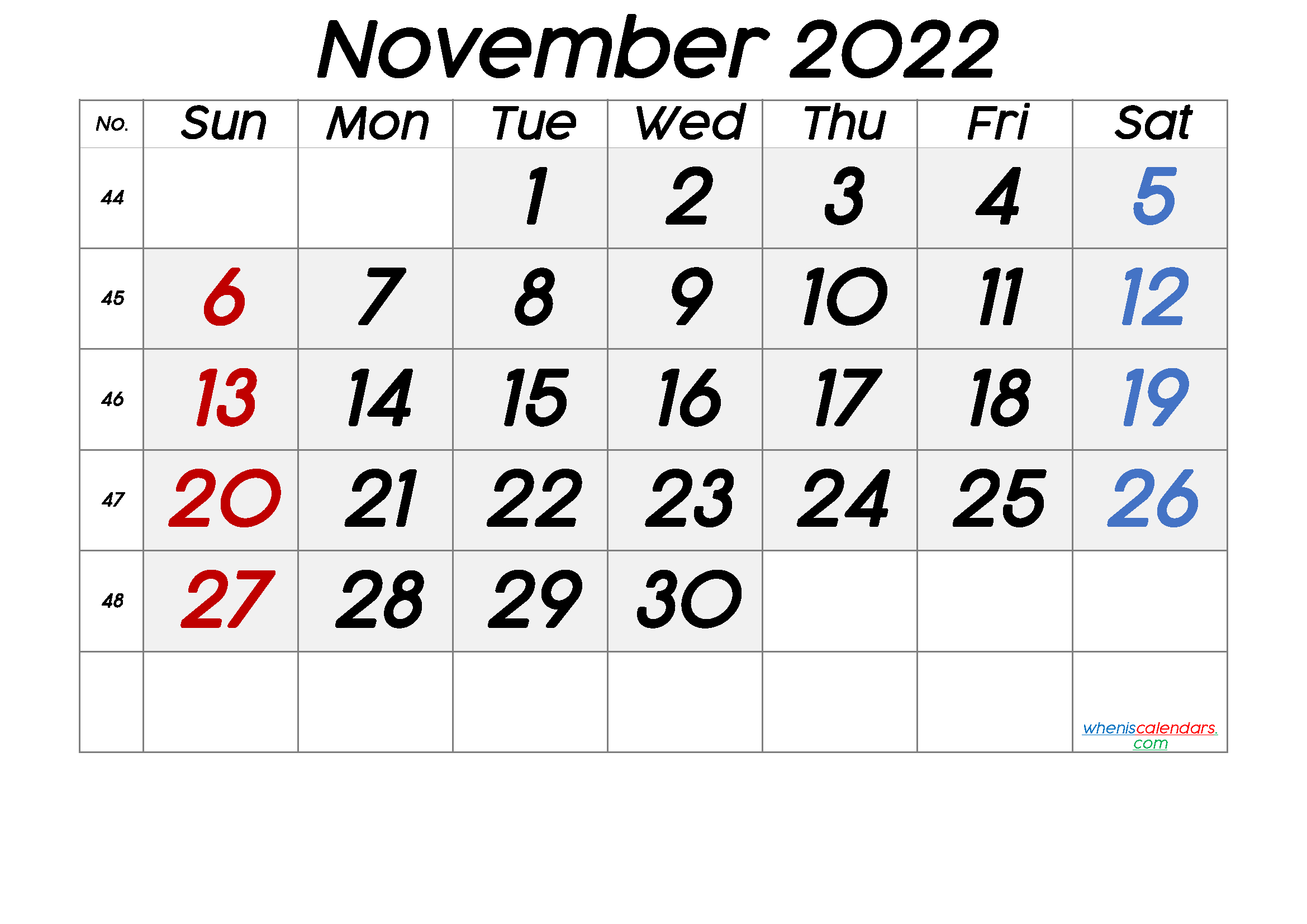 Free Printable November 2022 Calendar (Premium)