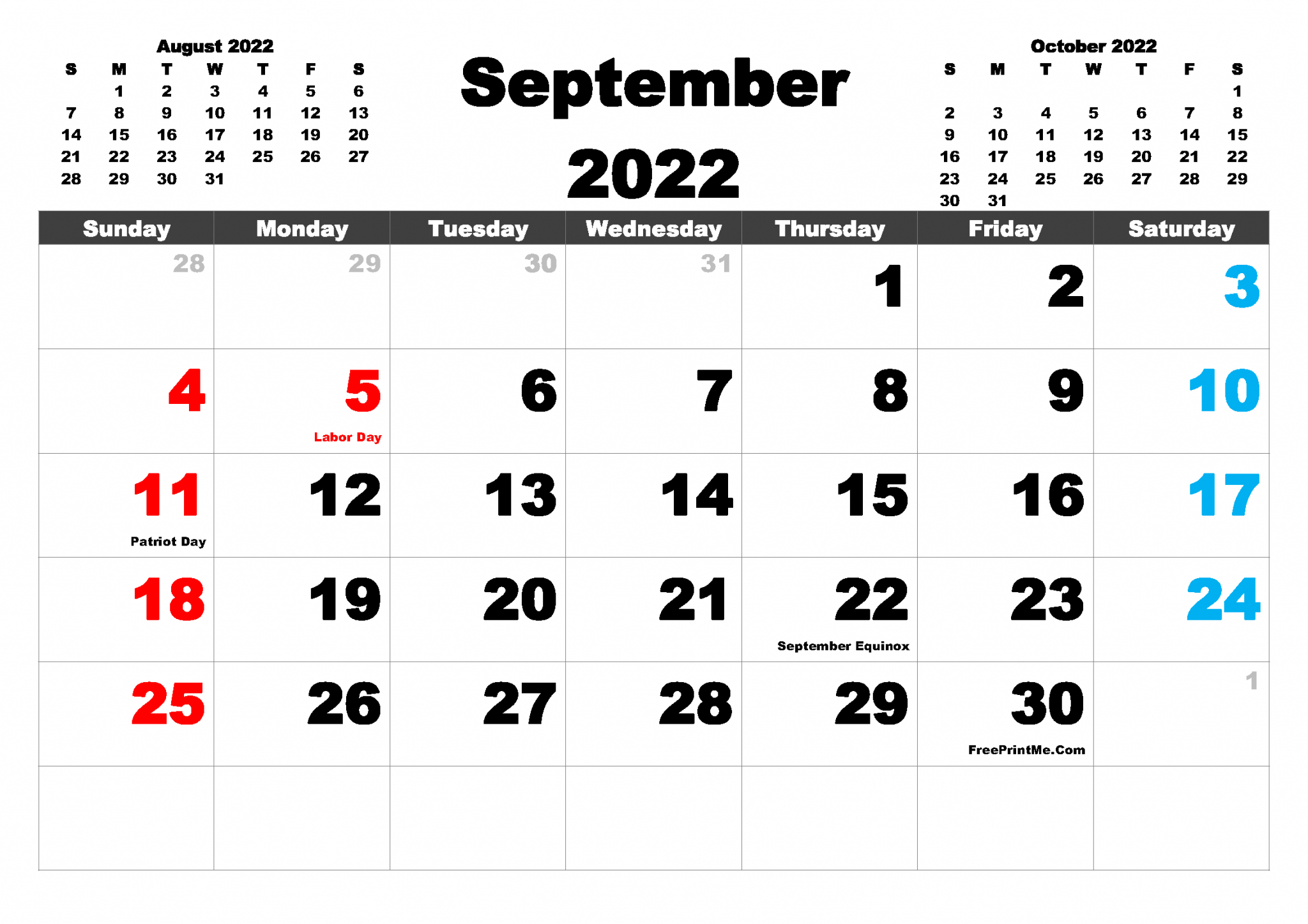 Free Printable September 2022 Calendar Pdf Png Image