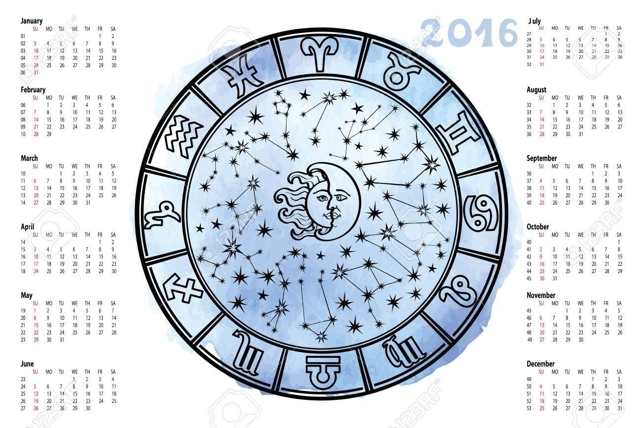 Free Printable Zodiac And Moon Calendar | Ten Free