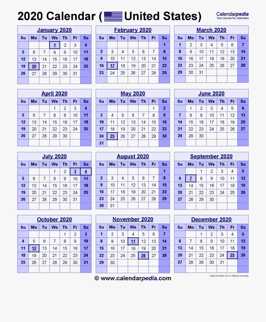 Get Government Calendar 2020 With Holidays | Calendar