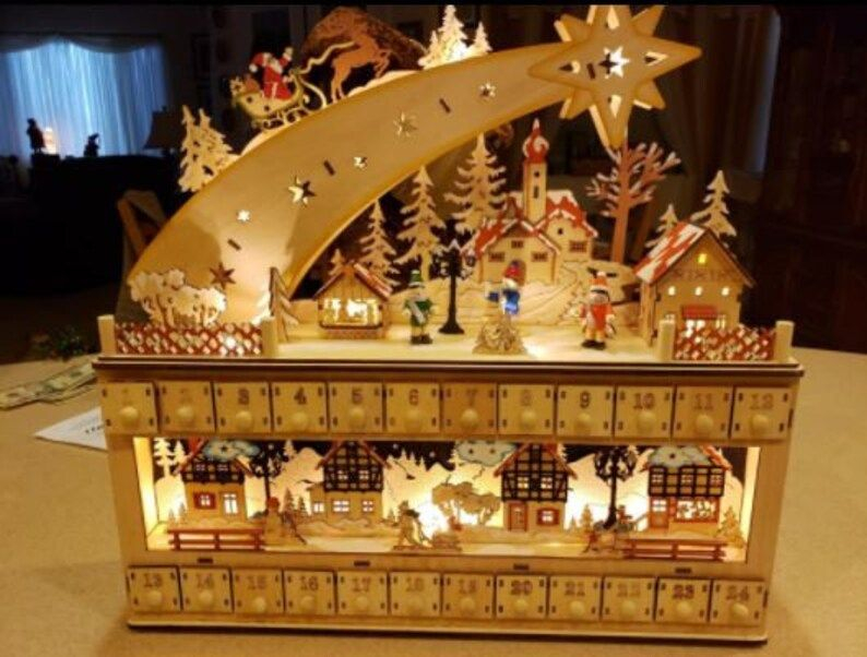 Handmade Advent Calendar Wooden Christmas Shooting Star | Etsy