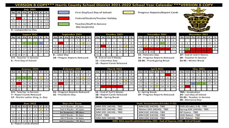 Harris County School District Announces 2021-2022 School