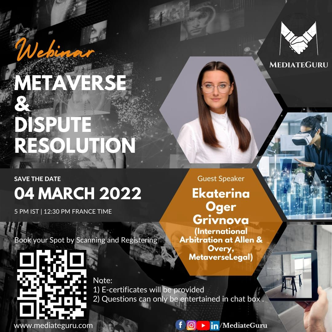 International Webinar On Metaverse X Dispute Resolution