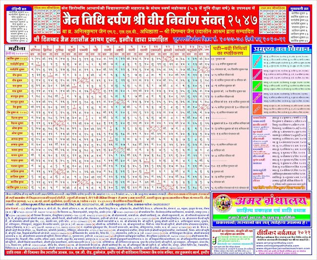 Jain Panchang 2022 Pdf - Jain Tithi Calendar 2022, Jain