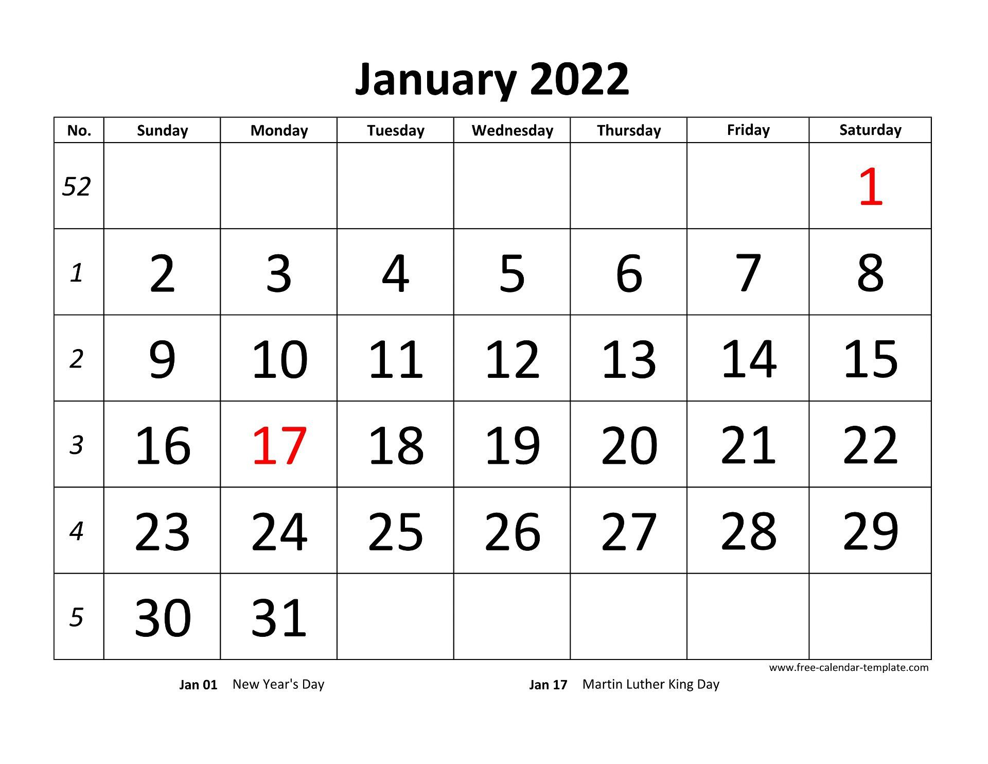 January 2022 Calendar Horizontal | June 2022 Calendar