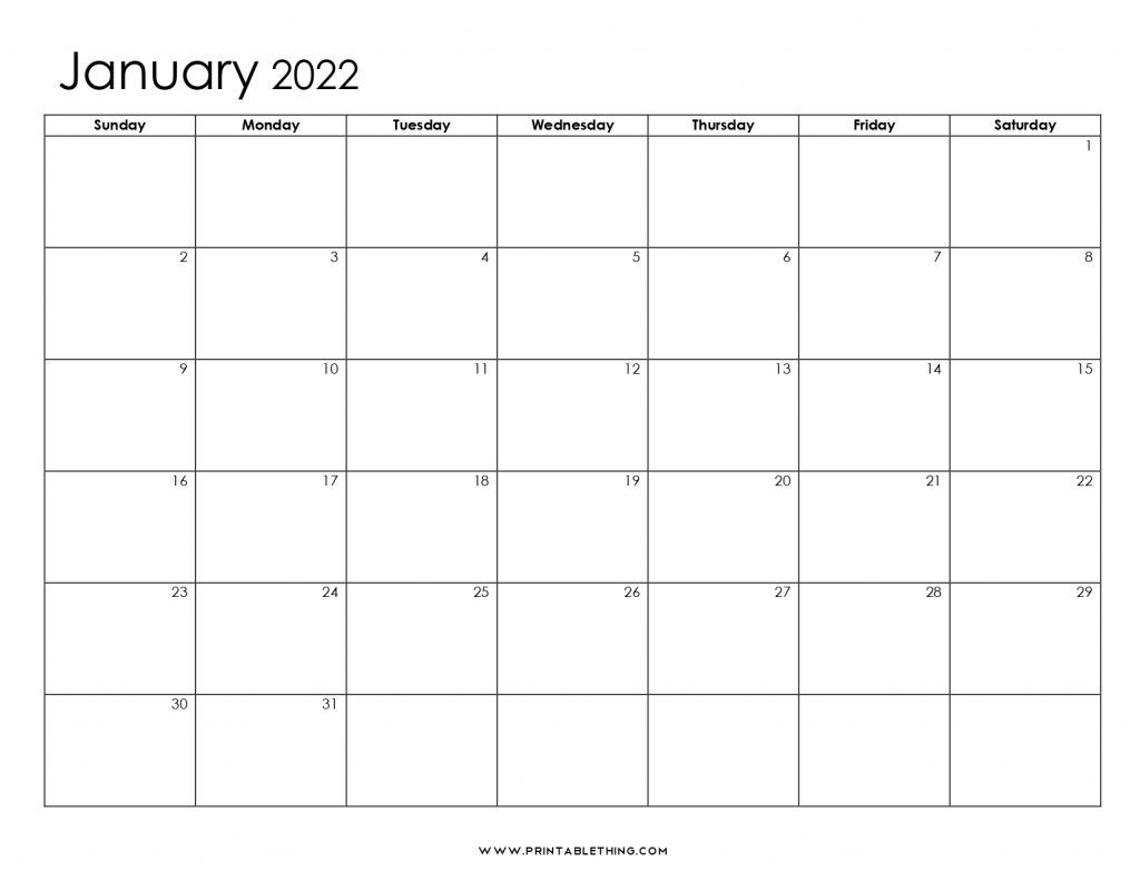 January 2022 Calendar Printable, Pdf, Us Holidays, January