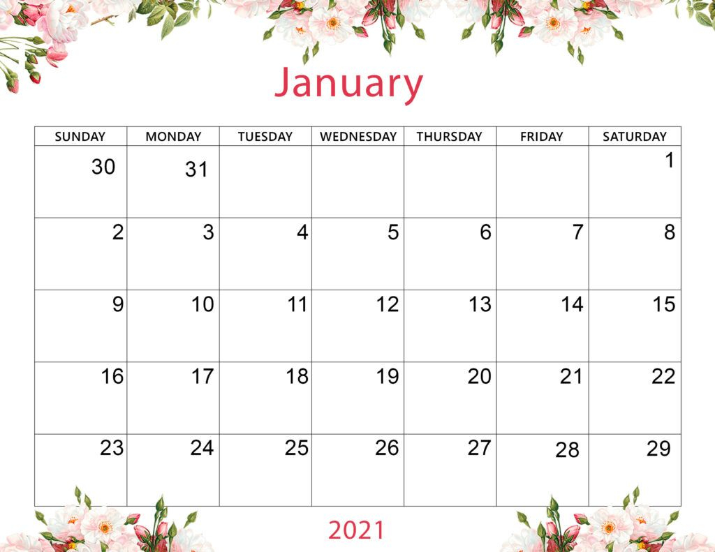 January 2022 Calendar Template | 2021 Printable Calendars