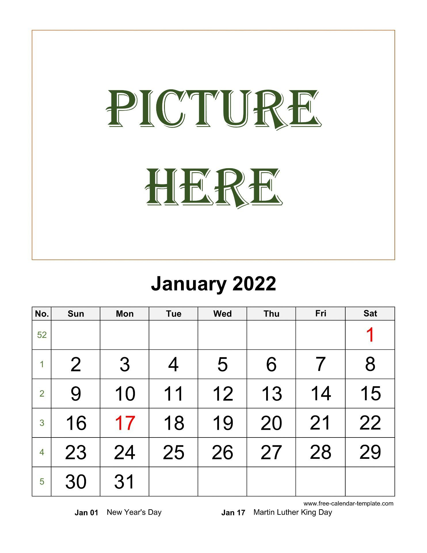 January 2022 Free Calendar Tempplate | Free-Calendar