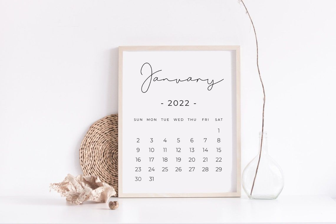 January 2022 Printable Calendar Pregnancy Calendar Digital