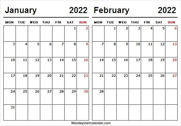 The January 2022 Calendar Jk Bank