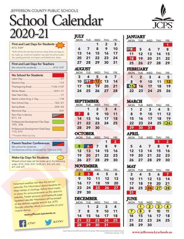 Jcps School Calendar 2020 21 | Calendar Fall 2020