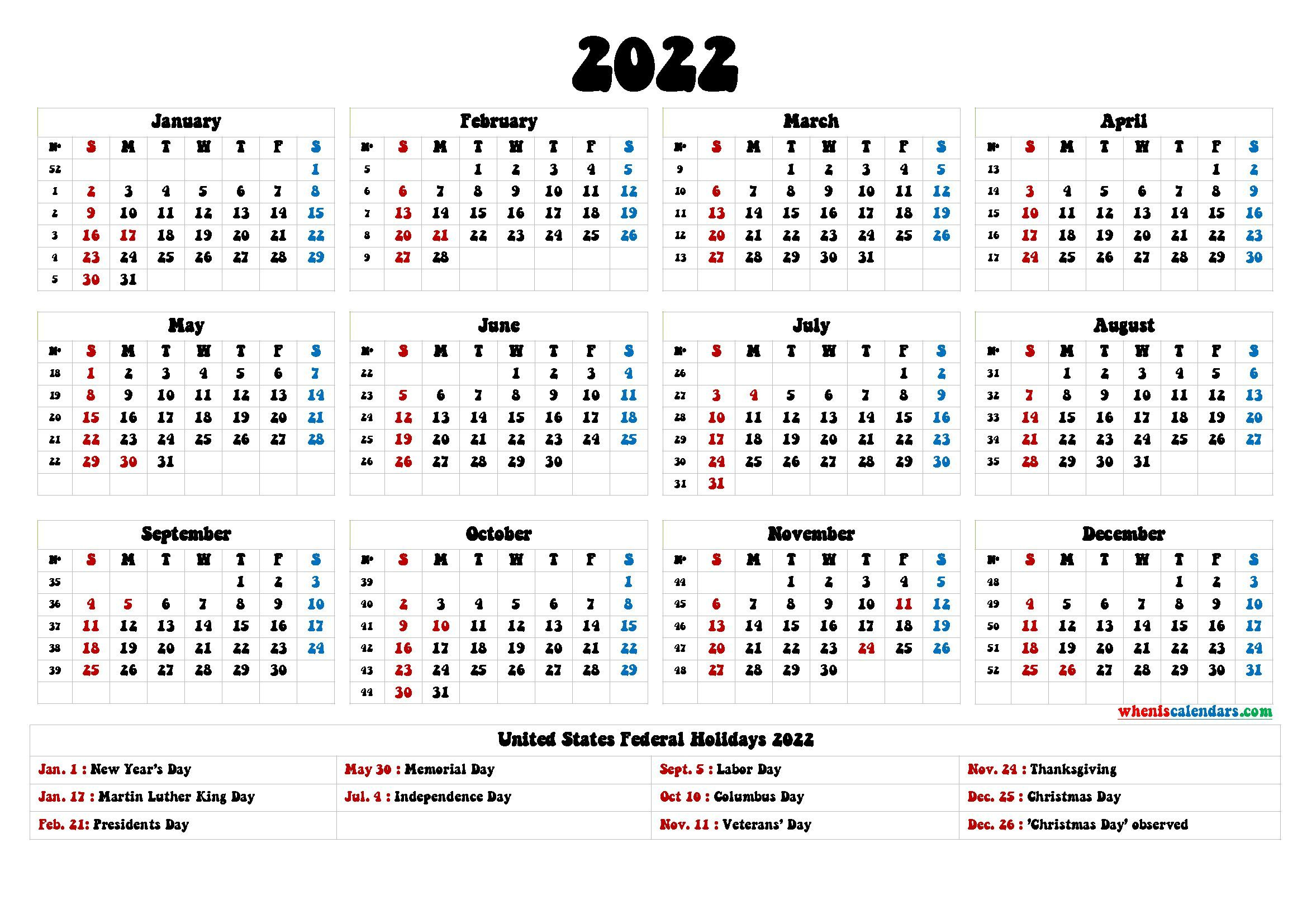 Julian Date Calendar 2022 Printable | Free Resume Templates