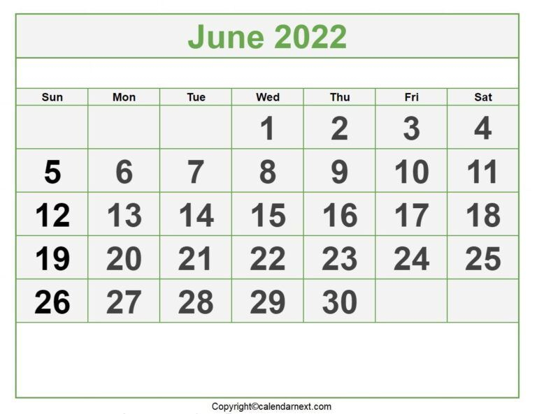 The Lunar Calendar 2022 June