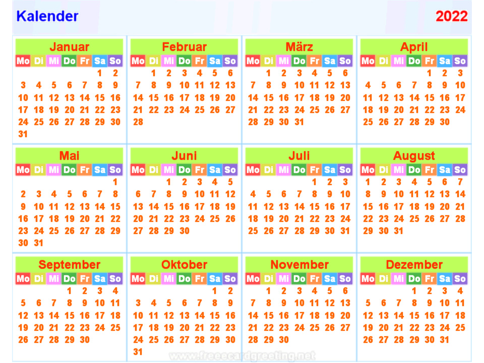 Free Printable Calendar 2022 Thailand