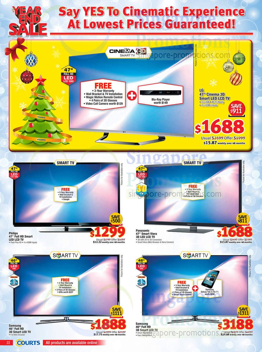 Led Tvs, Lg, Philips, Panasonic, Samsung » Courts 2012