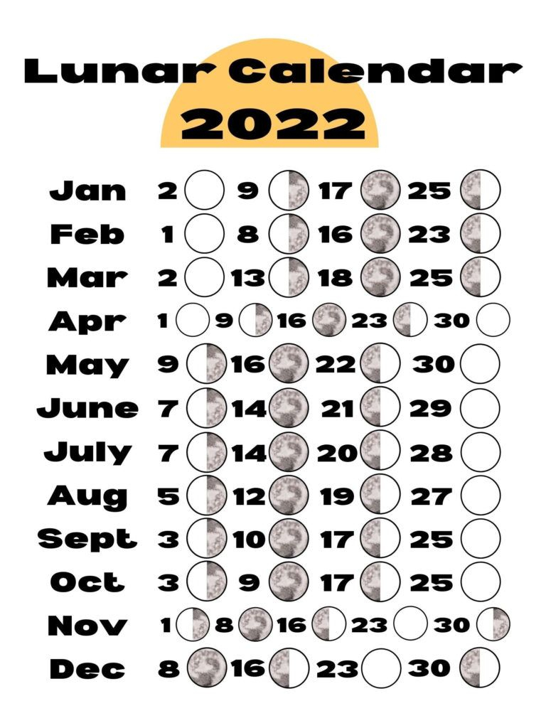 Lunar Calendar 2022 Los Angeles