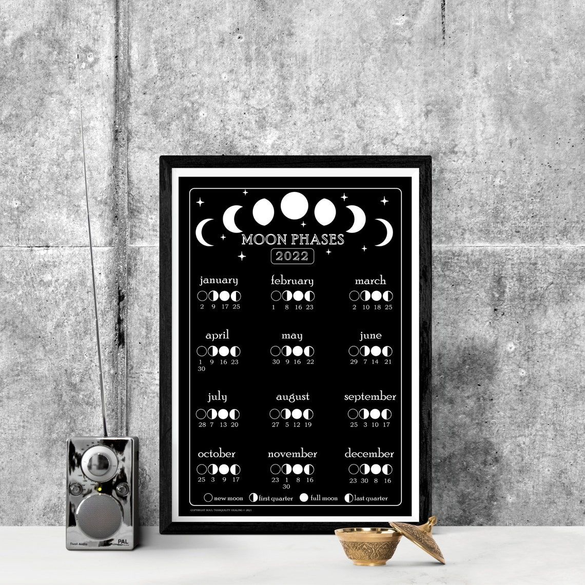 Lunar Calendar 365 Days And Moon Phases Calendar 2022 Moon