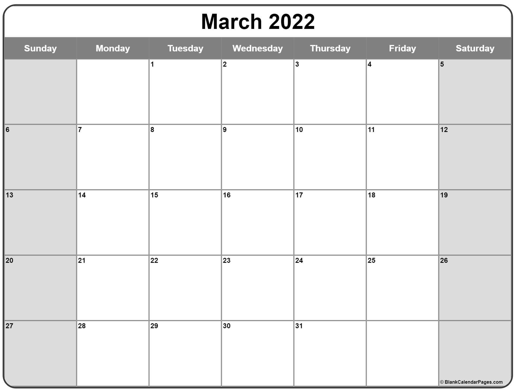 March 2022 Calendar Monday Start | Printable Calendar 2021