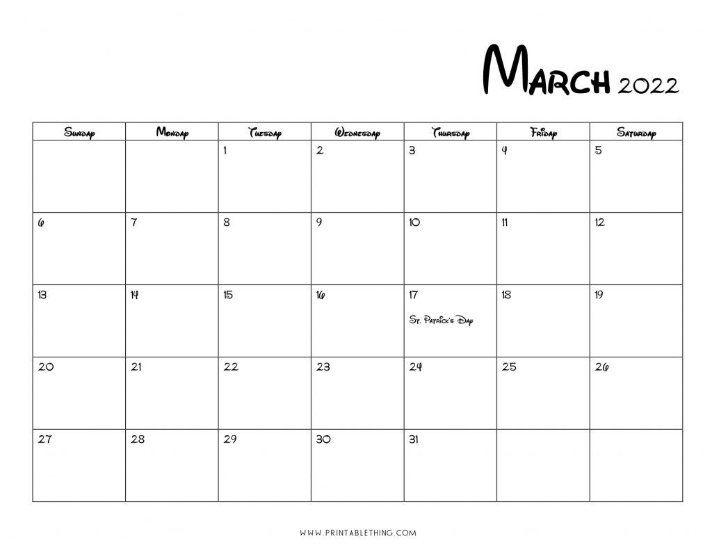 March 2022 Calendar Printable, Pdf, Us Holidays, Blank