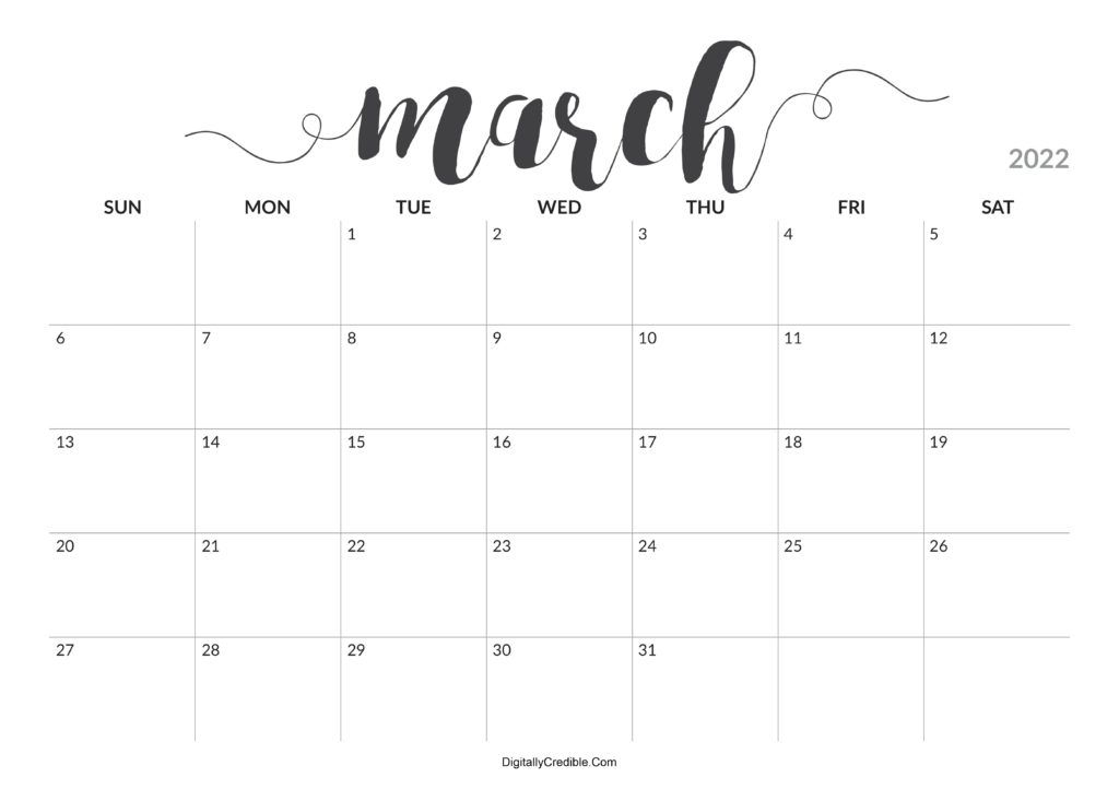 March 2022 Desk Calendar Printable | Printable Calendars 2022
