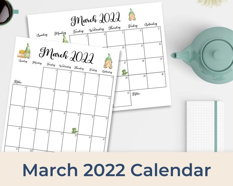 March 2022 Editable And Printable Calendar With Green