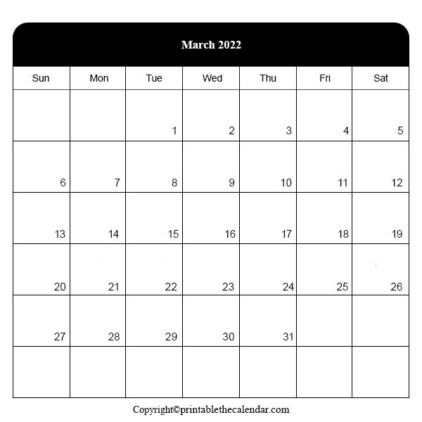 March 2022 Editable Calendar [Free Printable Template]