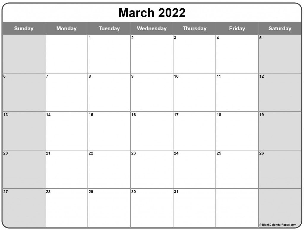 March 2022 Printable Calendar Template | Printable