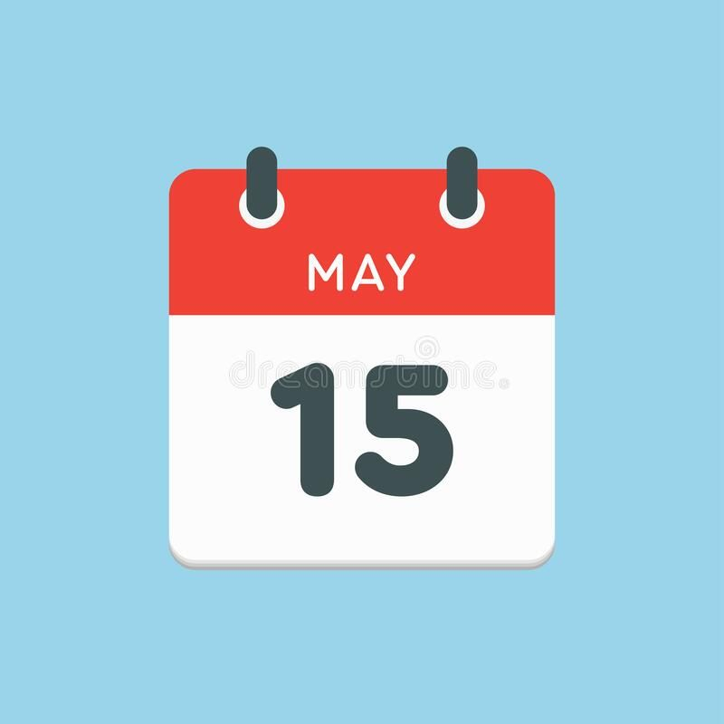 May 15 - Calendar Icon Stock Illustration. Illustration Of