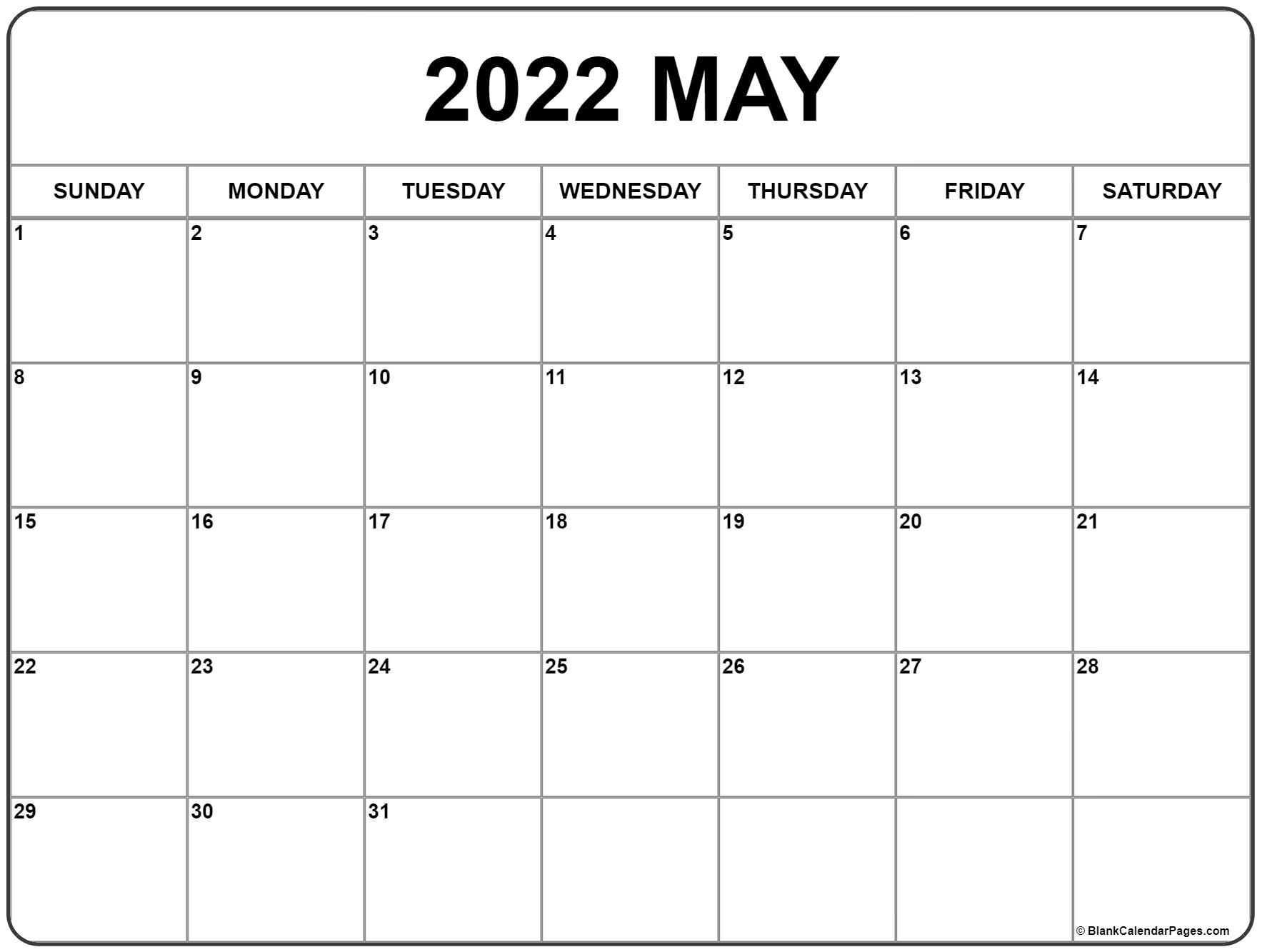 May 2022 Calendar - Calendar 2022