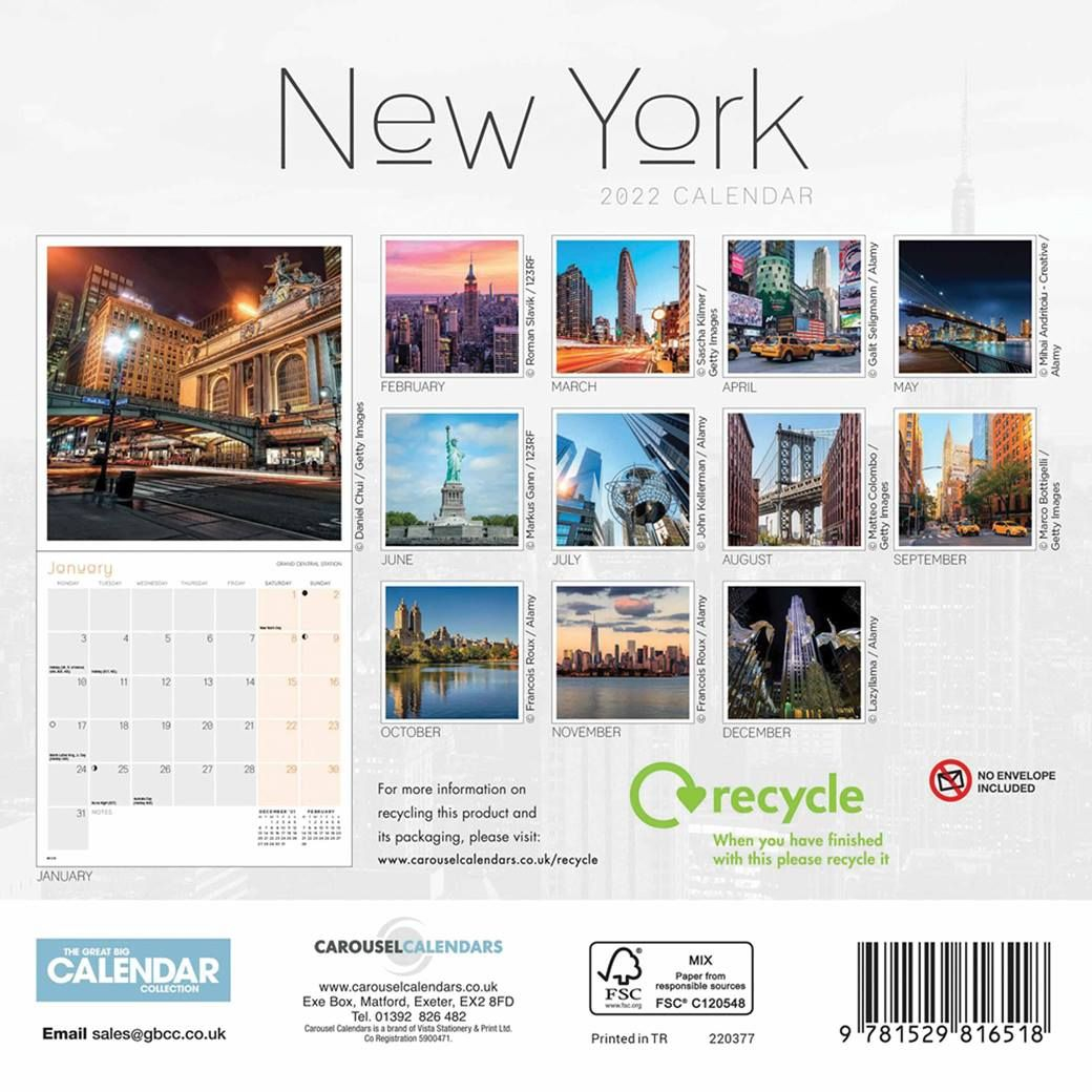 New York Mini Calendar 2022 At Calendar Club