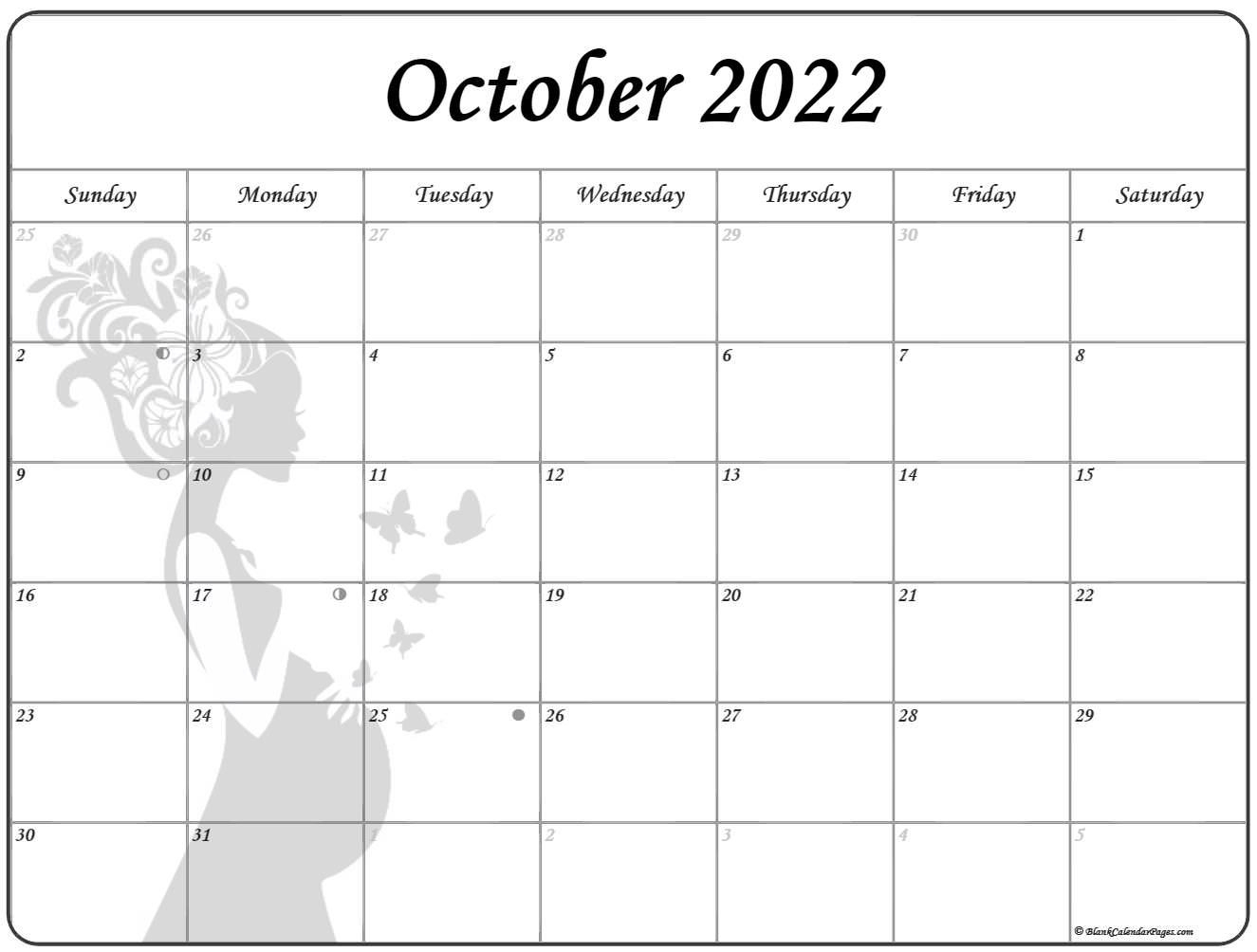 October 2022 Pregnancy Calendar | Fertility Calendar