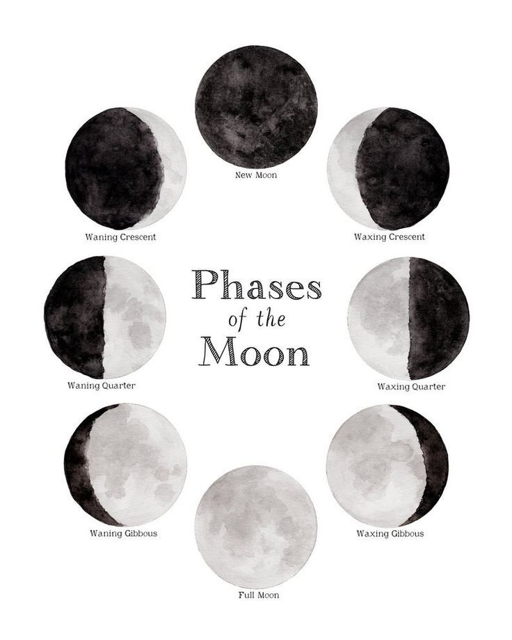 Pin By 𝕬𝖓𝖓𝖒𝖆𝖗𝖎𝖊 ☽ On M N In 2020 | Moon Print, Moon Phases