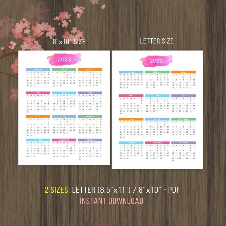 Planner Printable Calendar 2022 2023 Desktop Calendar Wall
