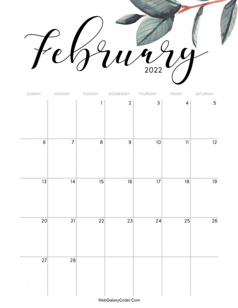 Create Your Pretty 2022 Calendar Printable