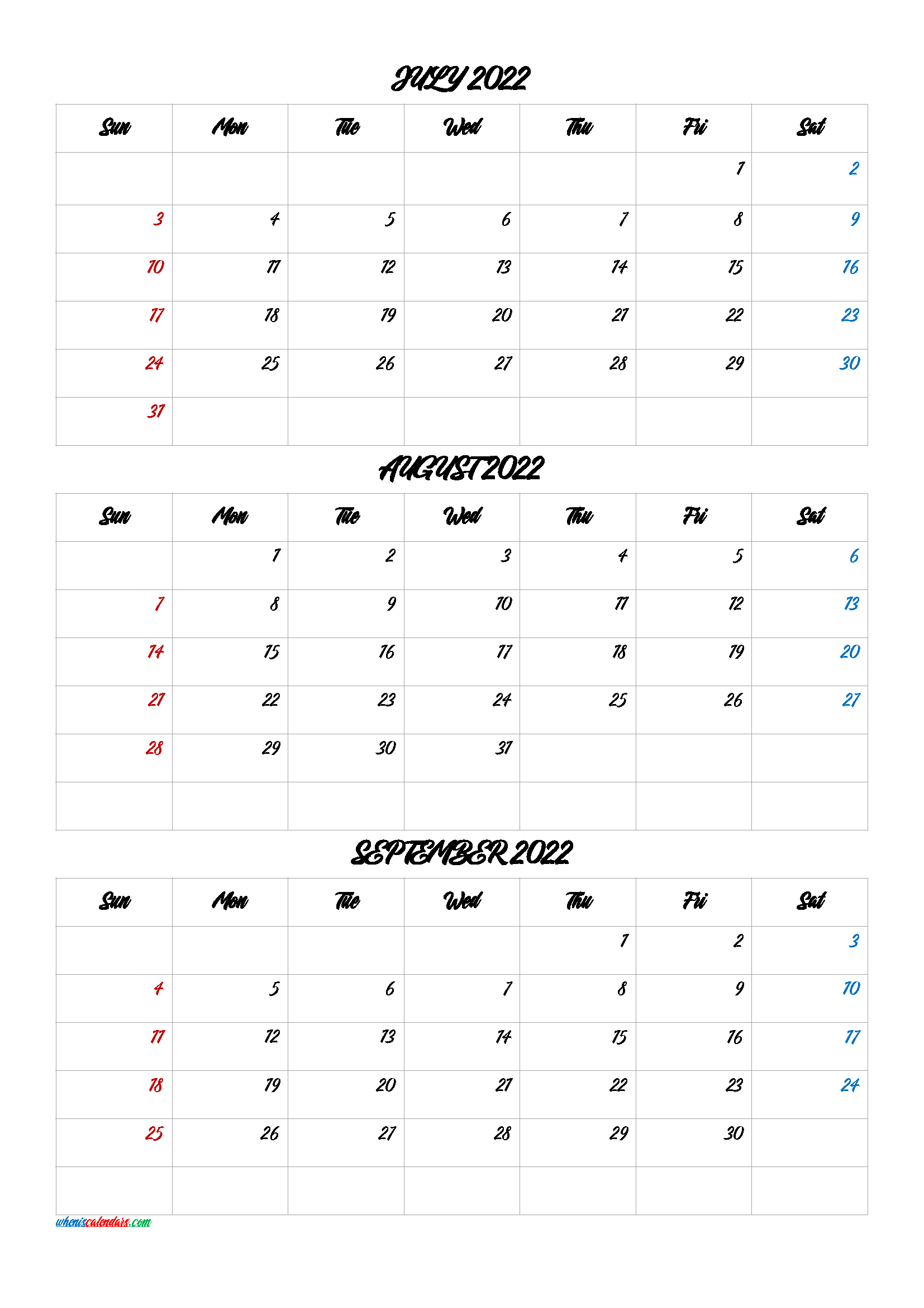Printable Calendar 2022 July And August - March 2022 Calendar